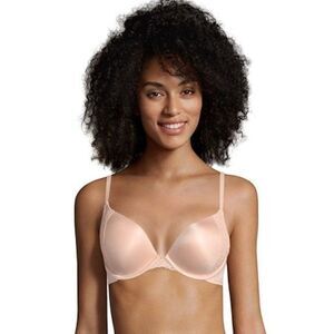 Maidenform Bra Womens 34A Natural Boost Sandshell Demi Push-up Underwire 9428